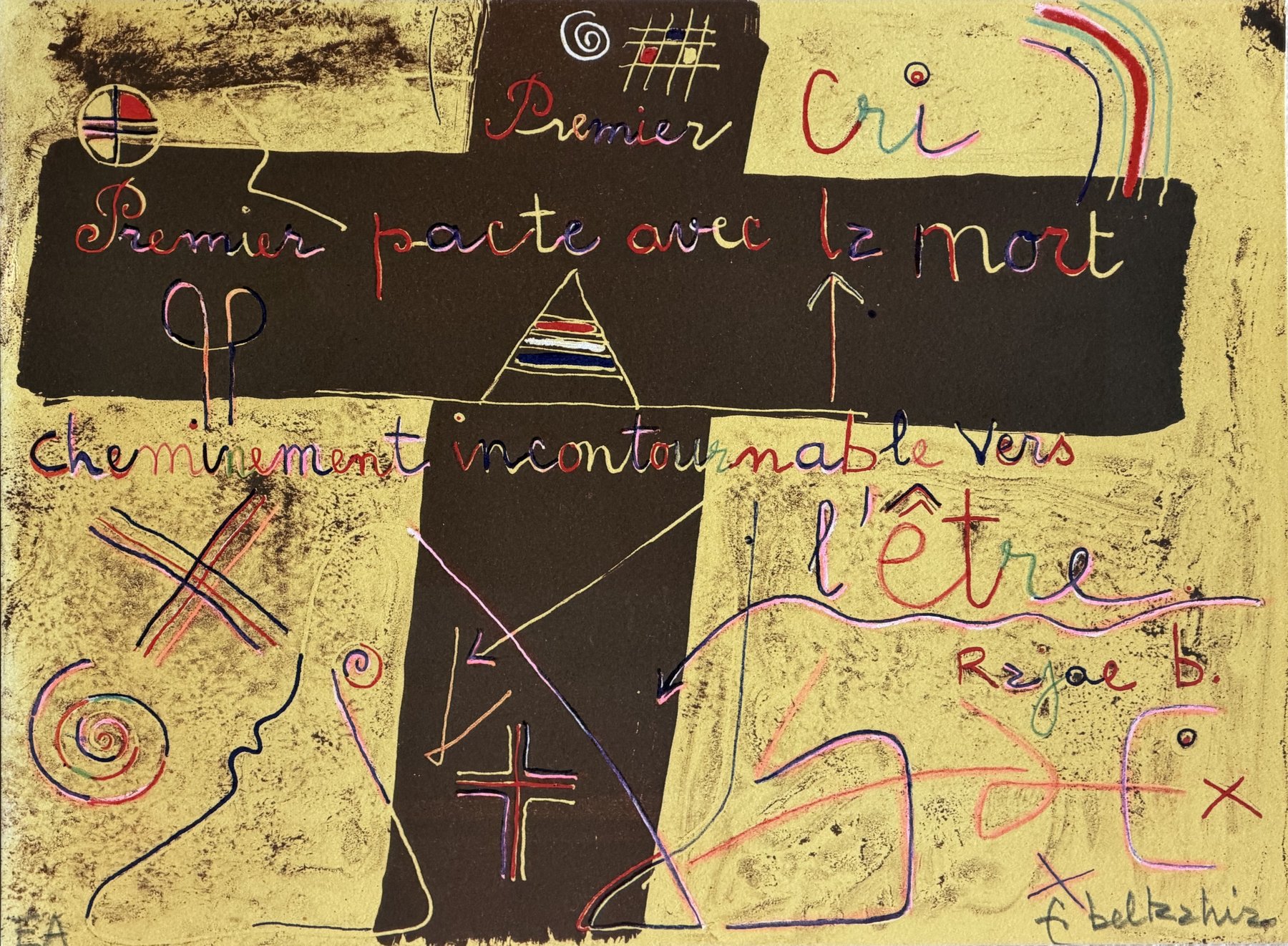 Farid Belkahia, Si hommage Tapiés, 1993