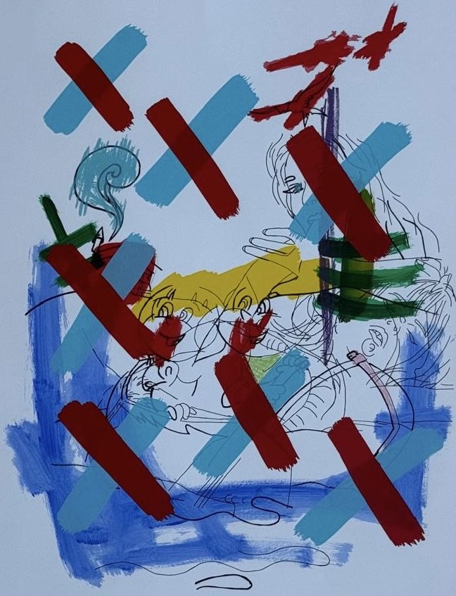 Ghada Amer, The Boat with the Happy Couple, 2002